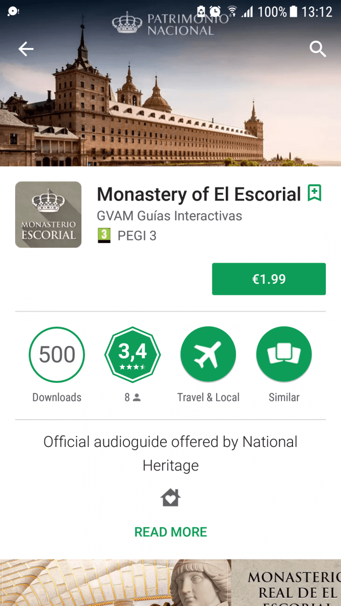 App for the Royal Monastery San Lorenzo de el Escorial Madrid