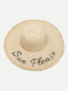 SHOP MY INSTAGRAM Embroidered Letter Straw Hat