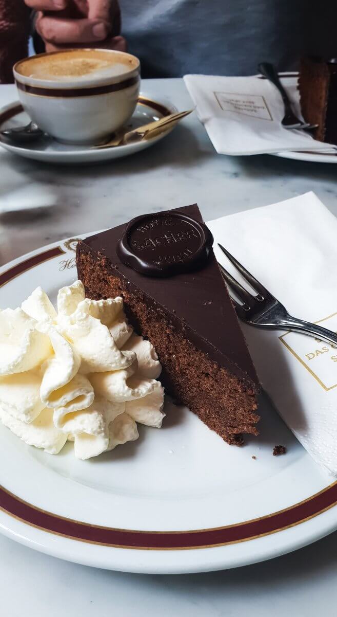 My Top 5 things to do in Vienna Austria. Eating sacher torte at the Sacher hotel.