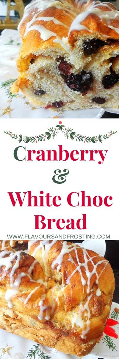Cranberry White Chocolate Bread. Easy to make and perfect for Christmas!