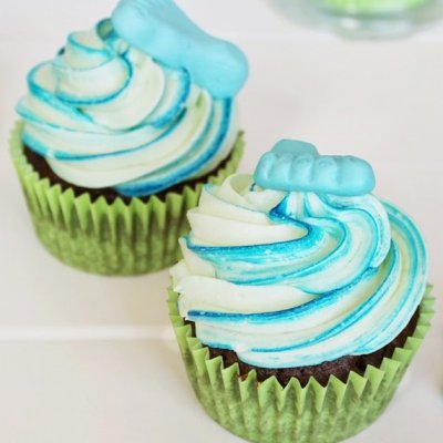 Chocolate Mint Cupcakes for a babyshower