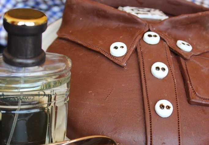 Chocolate Shirt Cake made with homemade modeling chocolate | FlavoursandFrosting.com