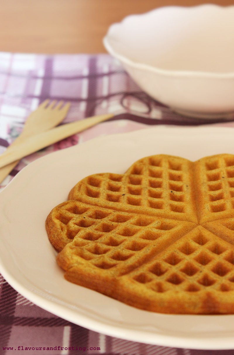 Apple Pie Waffles with fresh whipping cream