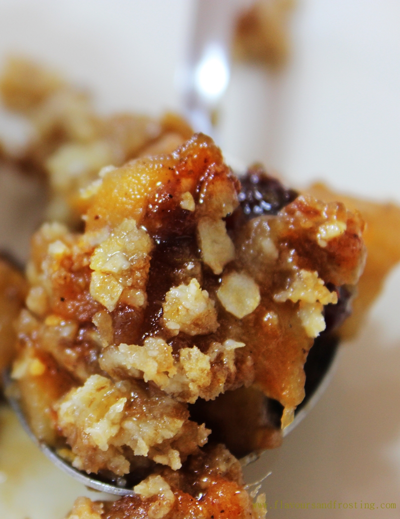 Baked Stuffed Apple Crisp Recipe (flavored with cranberries, orange and spices)