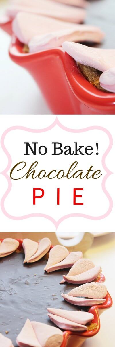 No Bake Chocolate Pie for Valentines Day or any other occasion!  Recipe from FlavoursandFrosting.com