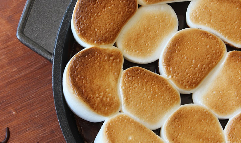mini cookie skillet, chocolate chip cookie skillet, skillet smores, skillet cookies