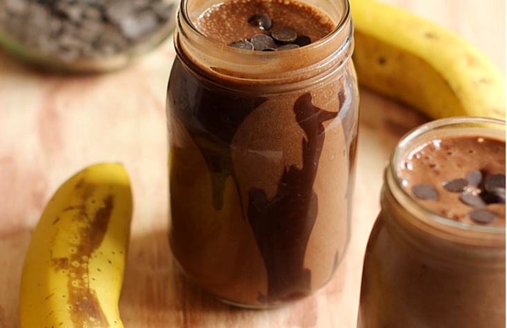 chocolate banana shake, banana chocolate shake, healthy shakes