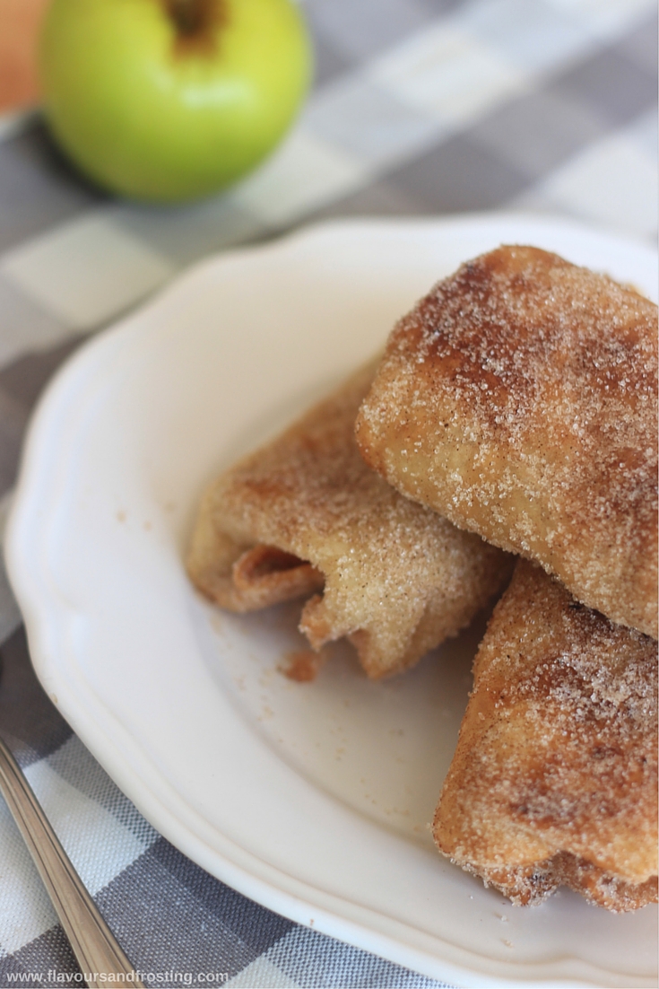 Delicious Apple Pie Chimichanga Recipe made with Mexican flour tortillas filled with apple pie filling, deep fried and rolled into a cinnamon sugar mix.