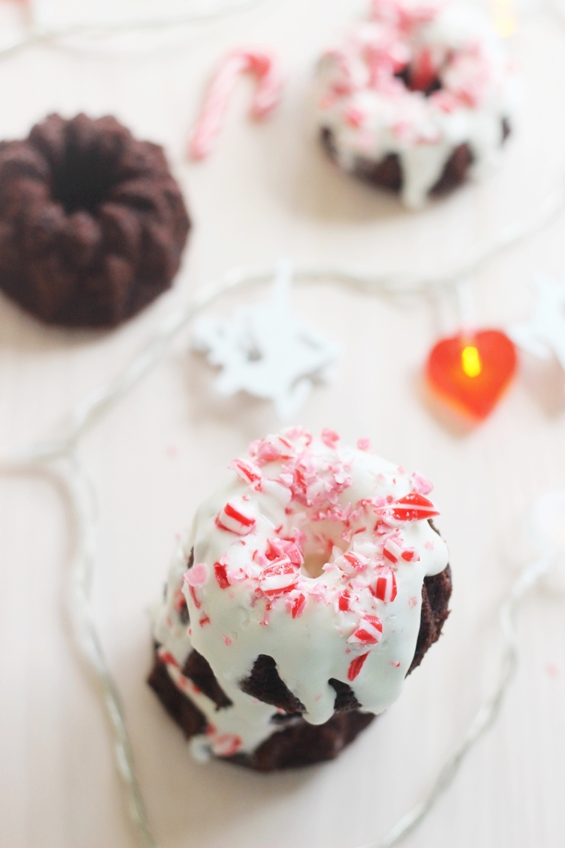Mini Chocolate Peppermint Candy Cane Bundt Cakes.10 Fantastic Food bloggers worked together to create the PROJECT CHRISTMAS COOKBOOK with 20 easy, impressive Holiday recipes, from drinks to side dishes to desserts, And weÂ´re selling it for only $8!!! AND AND 100% OF THE PROCEEDS WILL BE DONATED TO THE NO KID HUNGRY CAMPAIGN! 