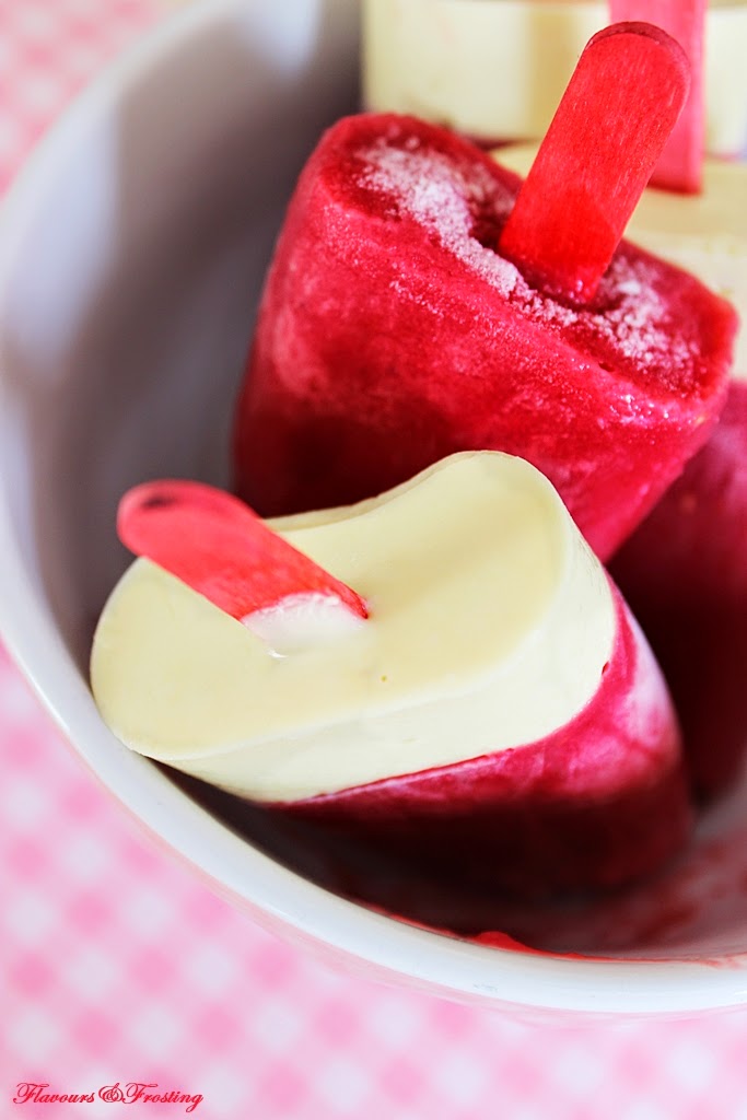 Valentines Dessert Recipes - Raspberry White Chocolate Popsicles