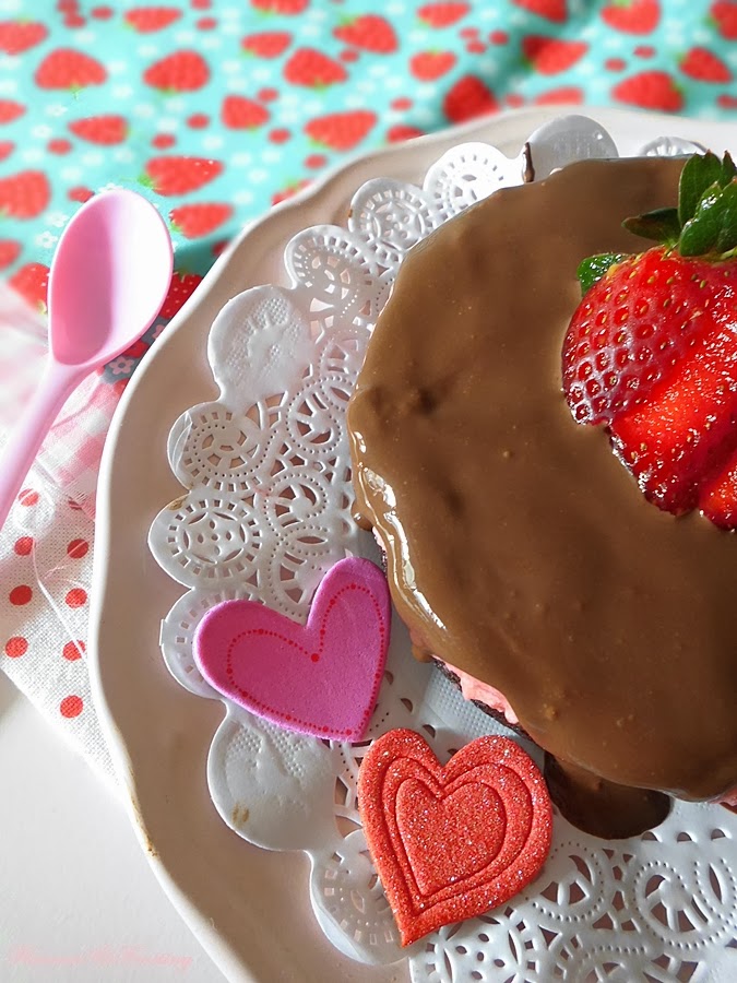 Valentines Day Dessert - Strawberrt Mousse Brownies - Chocolate and Strawberries were simply made for eachother!