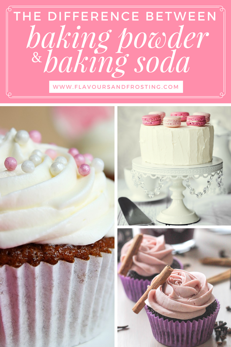 Difference between baking powder and baking soda, and when you should use it in your baking! Article by FlavoursandFrosting.com