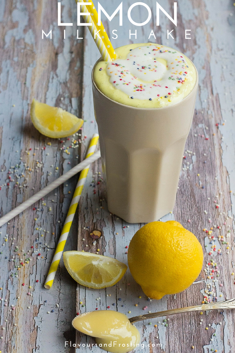 Lemon Milkshake recipe made with Homemade Lemon Curd | FlavoursandFrosting.com