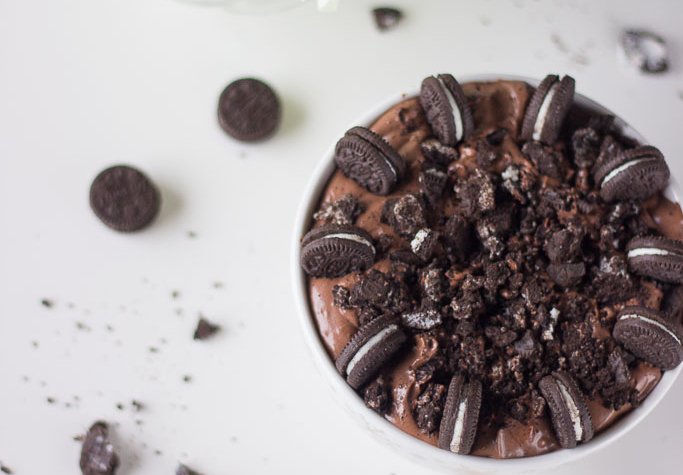 Oreo Chocolate Cheesecake Dip served with Oreo cookies for dipping. The easiest way to make cheesecake without substituting taste!