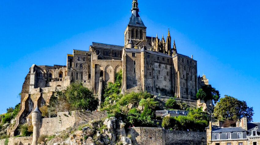 Stunning view of Mont Saint-Michel on one of our road trips in France