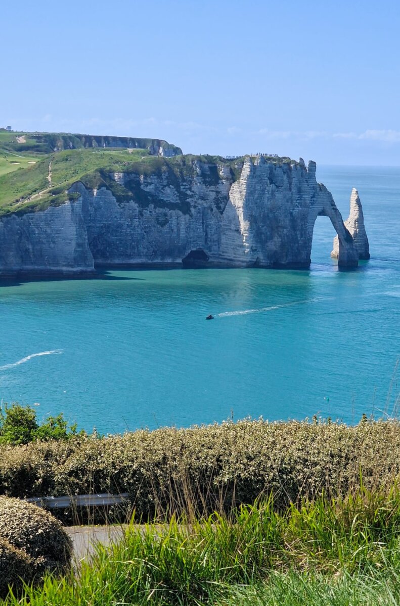 Dramatic cliffs on the coast of Normandy in France