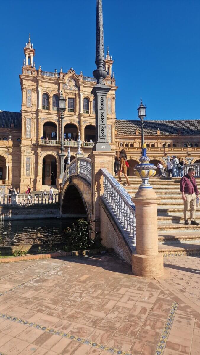 Plaza España in Seville Spain on a beautiful sunny day in March 2025