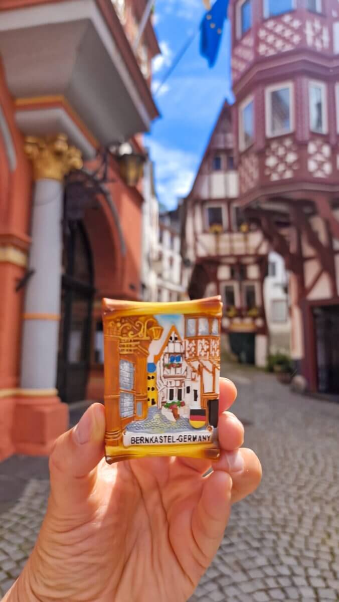 A fridge magnet from the exact spot in Bernkastel Kues Germany.