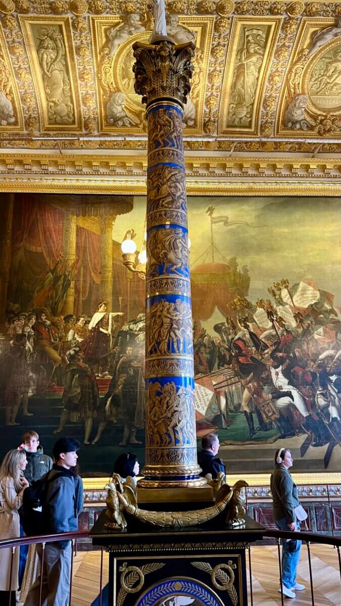 This image shows the interior of the Coronation Room (Salle du Sacre) within the Palace of Versailles, a space dedicated to the glory of Napoleon I
