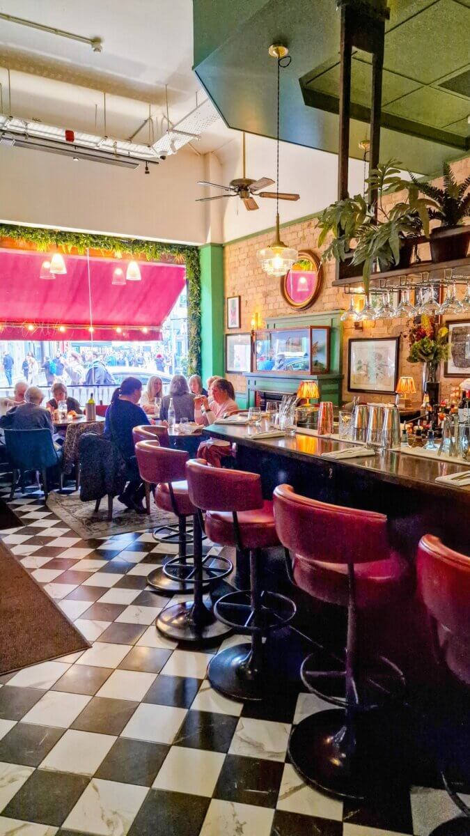 This image appears to show the interior of Chequer Lane by Jamie Oliver located in Dublin city centre